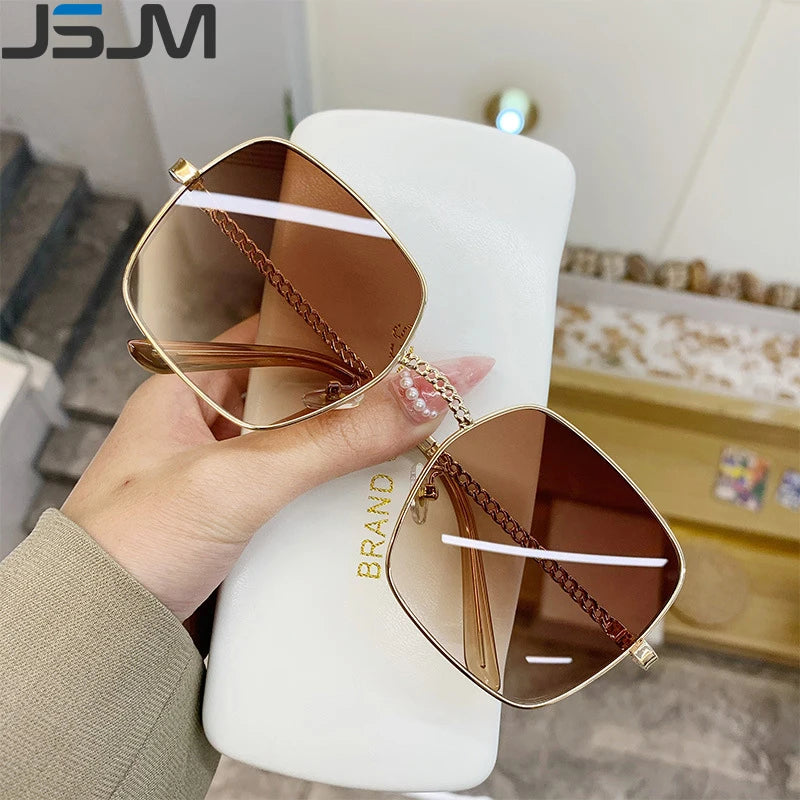 JSJM Women's Metal UV400 Sunglasses