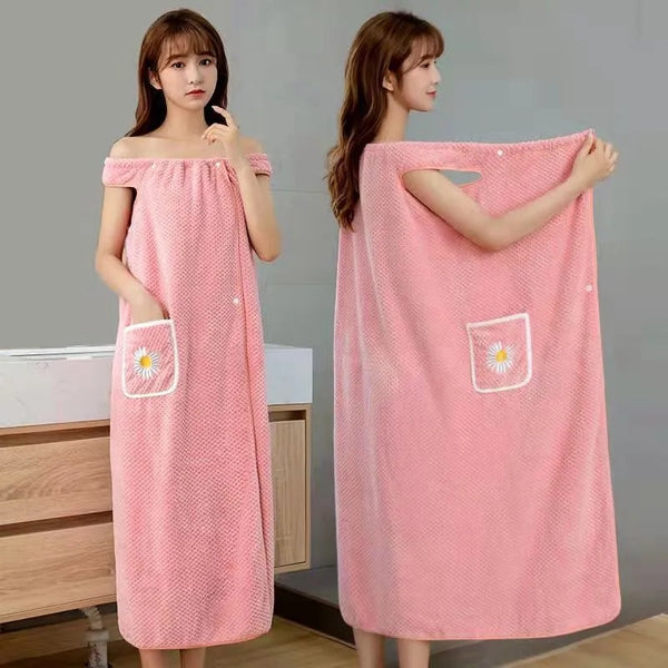 Polyester Washable Long Style Bathrobe Wrap.