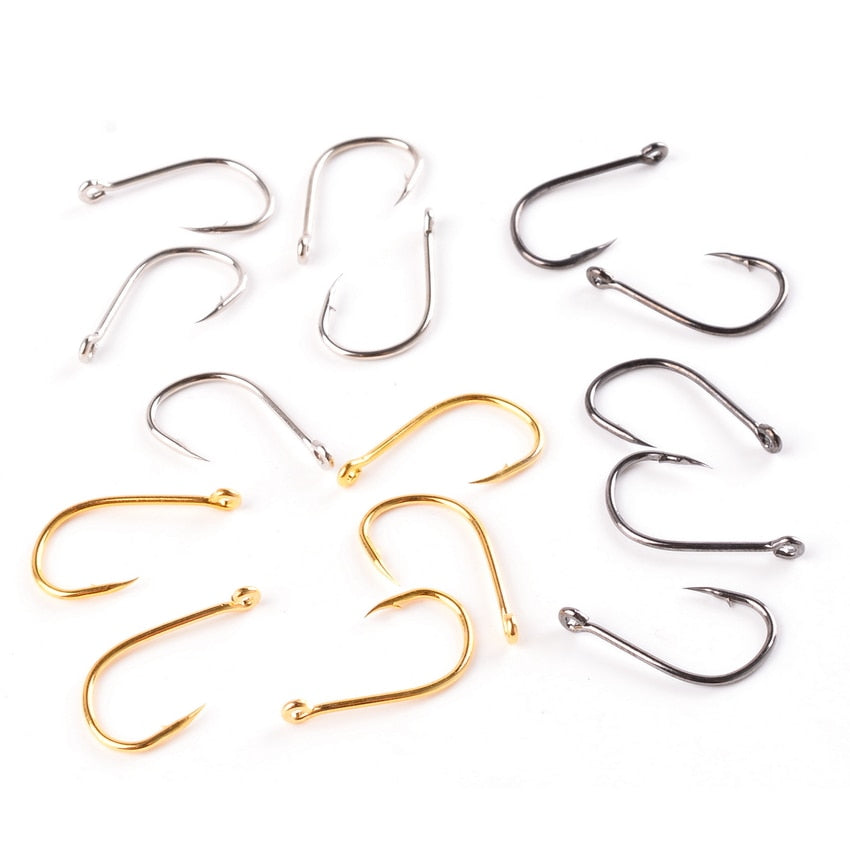 Aorace 100Pcs carbon steel circle fishing hooks.