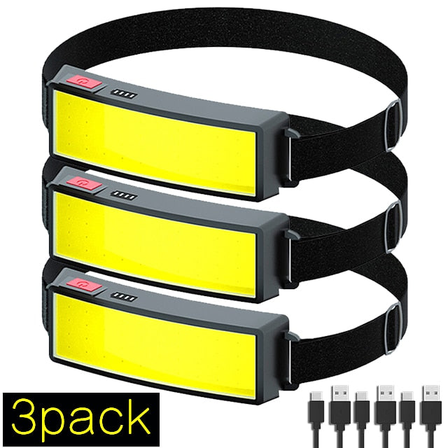 USB Rechargeable LED Head Lamp with built-in 1200mah battery .