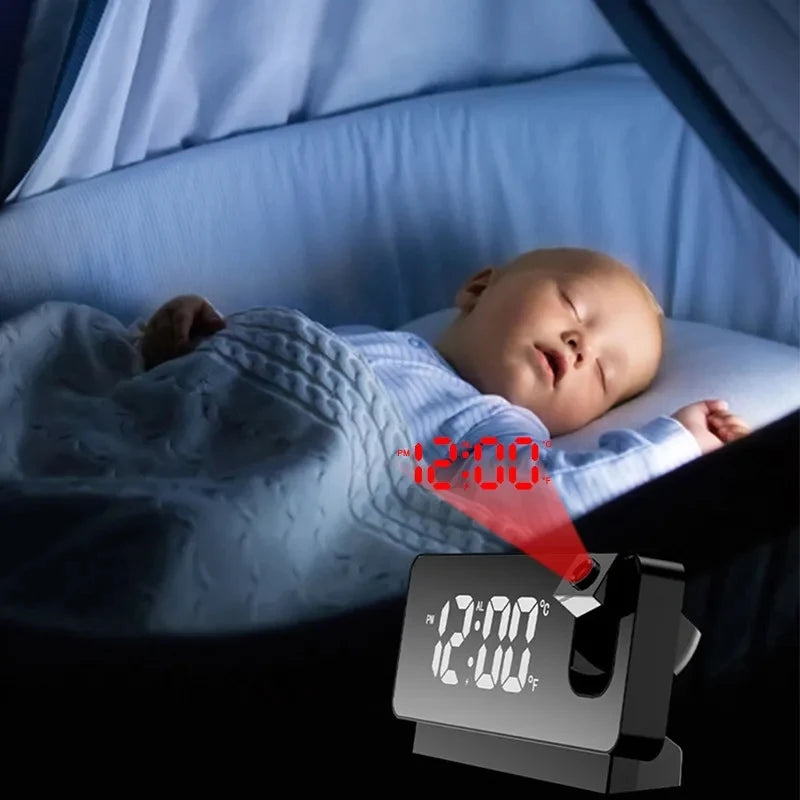 LED/USB Digital 180 Degree Projection Alarm Clock