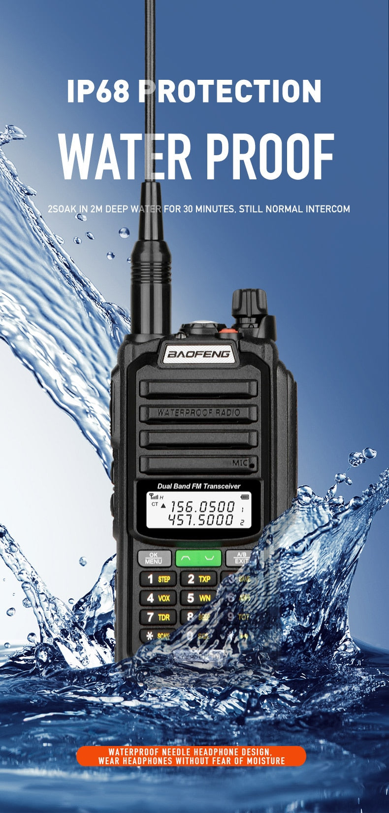 Baofeng UV S22 PRO V2 IP68 Walkie Talkie Dual Band 136-174/400-520MHz Ham Radio Upgraded Of UV9R UV5R Pro 50KM Range