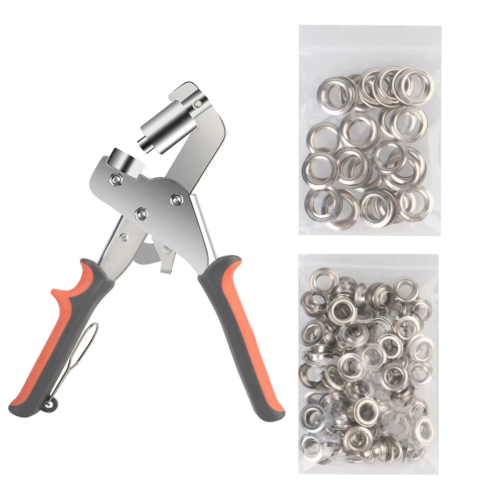 Handheld 3/8 Inch 10mm Grommet Eyelet Hole Rivet Plier Kit