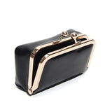 Compact Genuine Leather Kiss-Lock Mini Accessorie Pouch