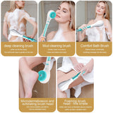 USB Rechargeable Silicone Waterproof Exfoliating Bath Brush With Removeable Handle.