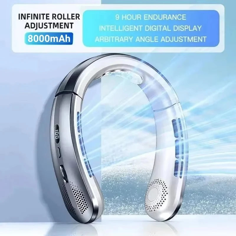 Xiaomi 8000mAh USB Rechargeable LED Digital Display Neck Fan