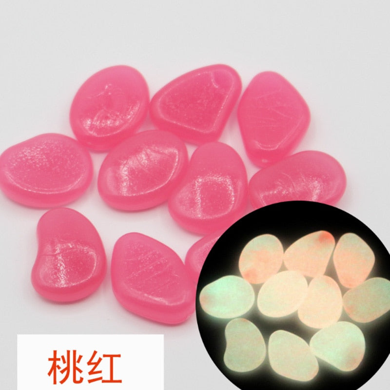 20/30/50/100/200pcs  Decorative Glowing Pebbles Stones For Gardens and Aquariums.