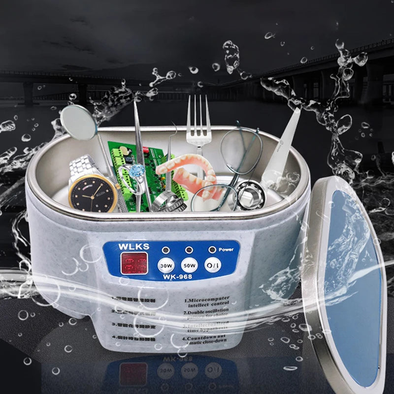 30W, 50W, Or 40W HZ Electric Ultrasonic Cleaner For Watches, Glasses, Razor, Dentures, Contact Lens, Or Jewelry