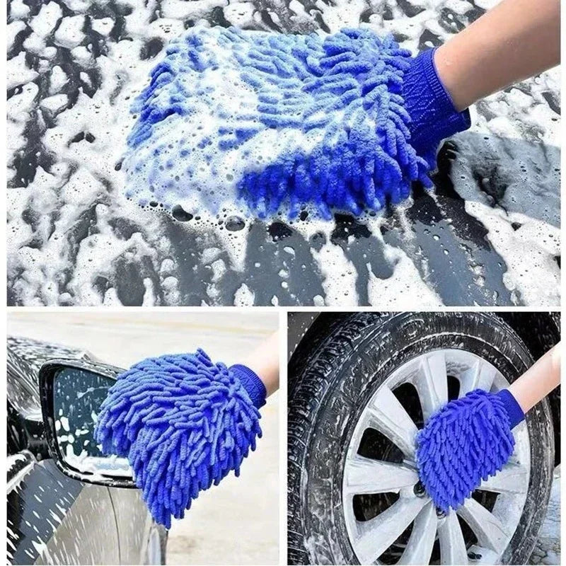 5PCS Double-sided Microfiber Washable Cleaning Mitt