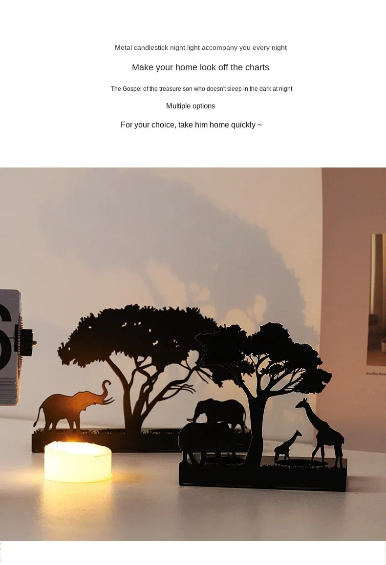 Metal Black Luminous Decoration Candle Holder