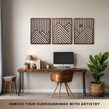 3PCS Retro Wood Indoor Wall Hanging Art