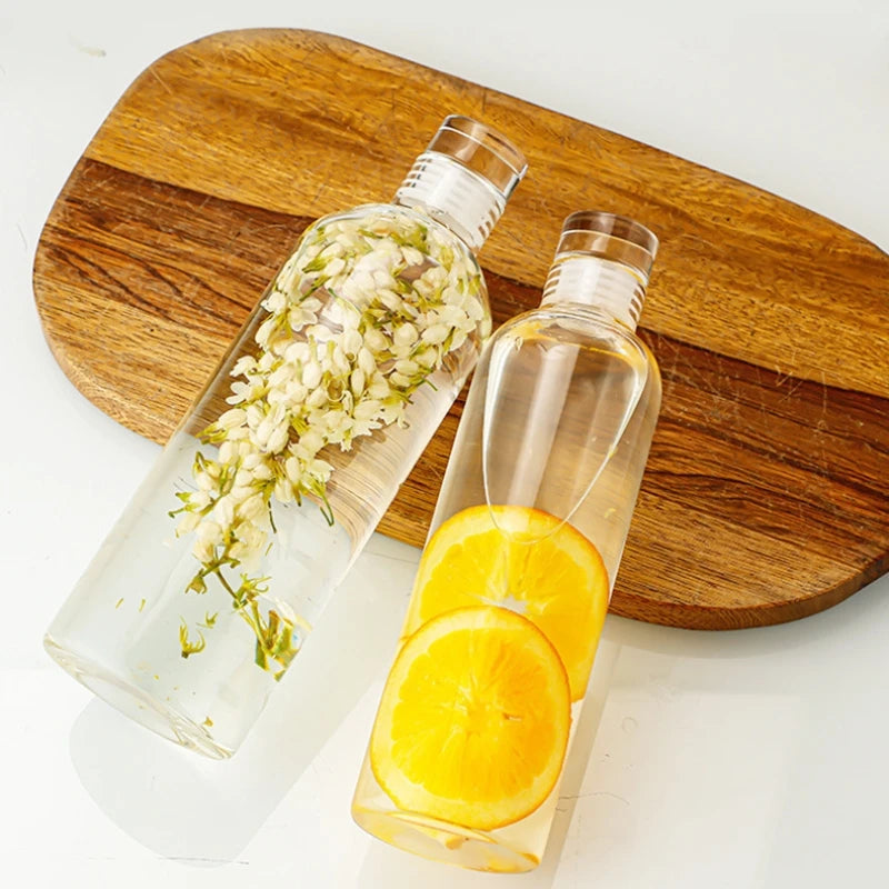 300-1000ML Transparent Glass Water Bottle