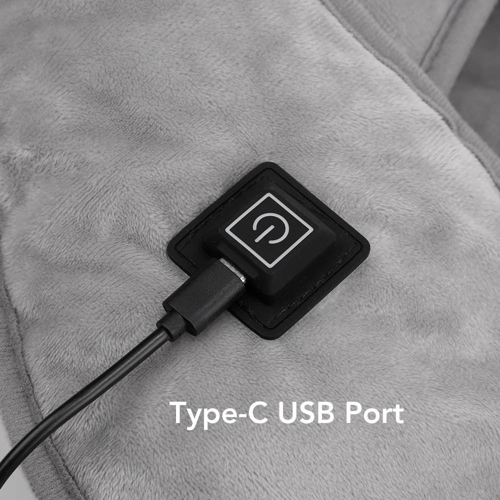 USB Heated Shoulder And Neck Padded Shawl With 3 Heat Settings