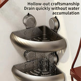 Wall-Mounted Triangle Suction Cup Bathroom Organizer