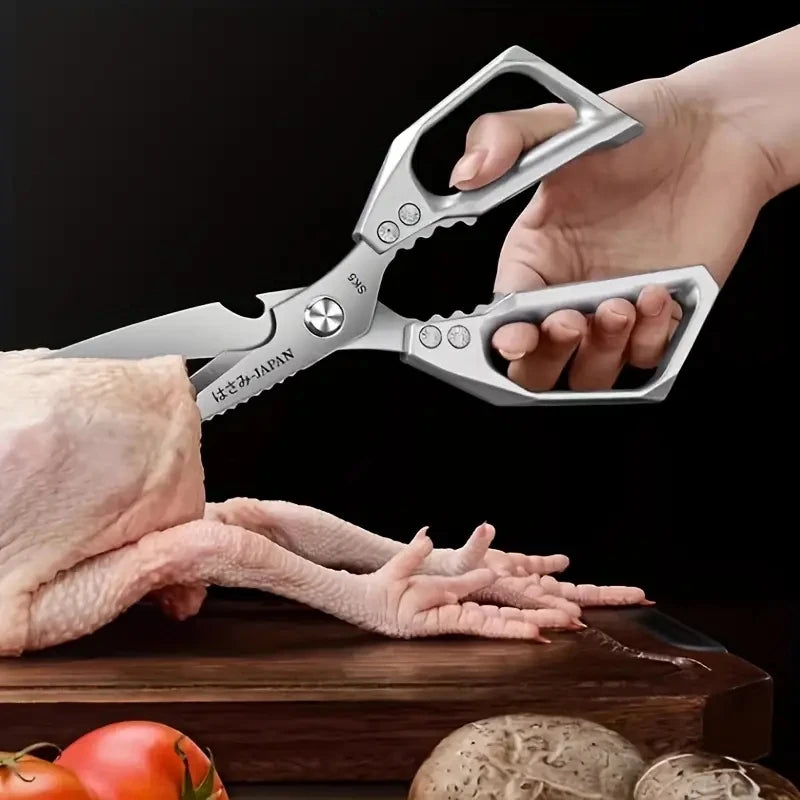 1pc Heavy-Duty Stainless Steel Multi-Purpose Kitchen Shears Scissors
