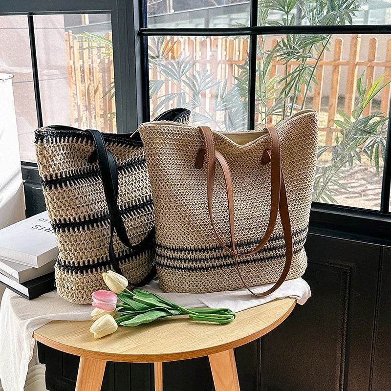 Women's Classic Straw Woven Beach Bag