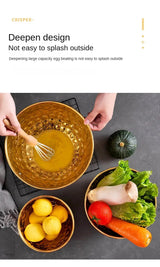 Stainless Steel Hammer Point Fruit Or Mixing Bowl