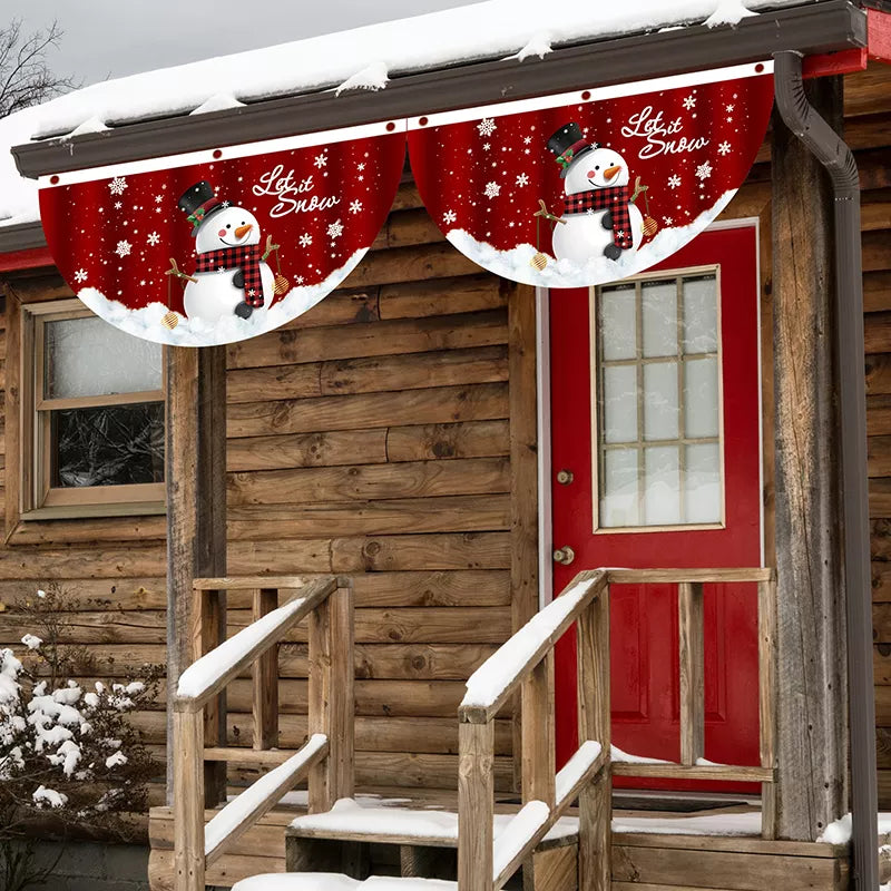 Outdoor Christmas Fan-shaped Flag Banner