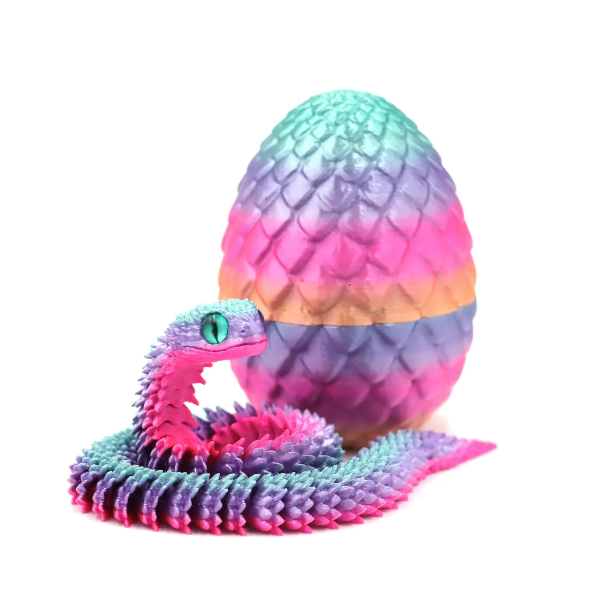 3D Printing Moveable Rotating Action Figure Snake Egg For Stress Relief