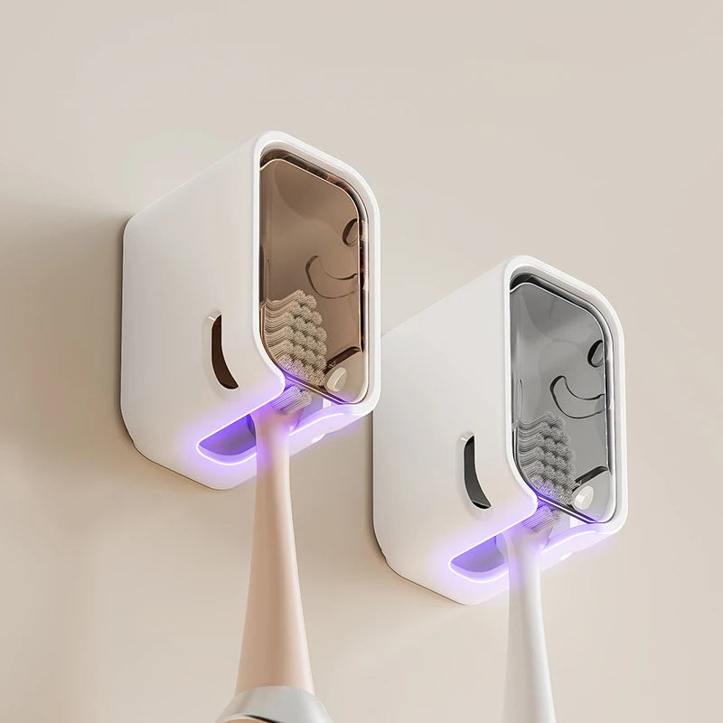 2PCS Flip-top Wall Mounted Toothbrush Rack