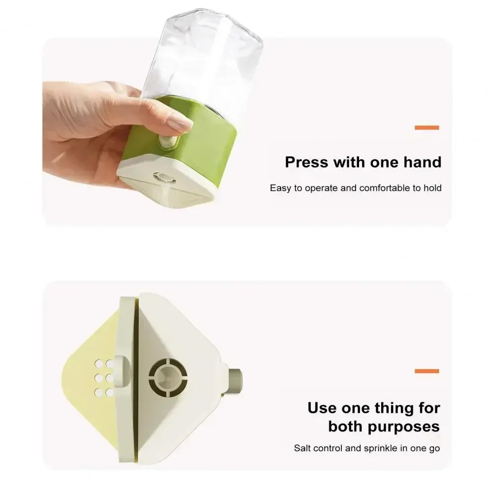 Moisture-proof Seasoning Bottle That Can Extrude 0.5 Grams Of Salt Or Sprinkle Larger Measurements Without Clumping