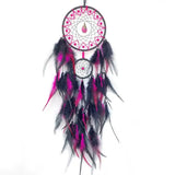 Hand-woven Dreamcatcher With Artificial Feathers And Crystals