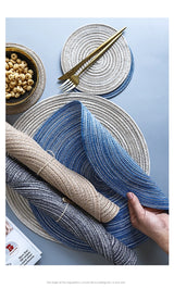 6pcs Round Woven Anti Slip Placemats Or Coasters