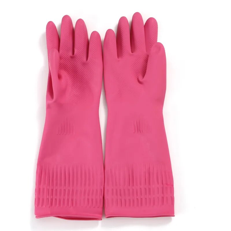 Latex Thickened And Lengthened Household Washing Gloves.