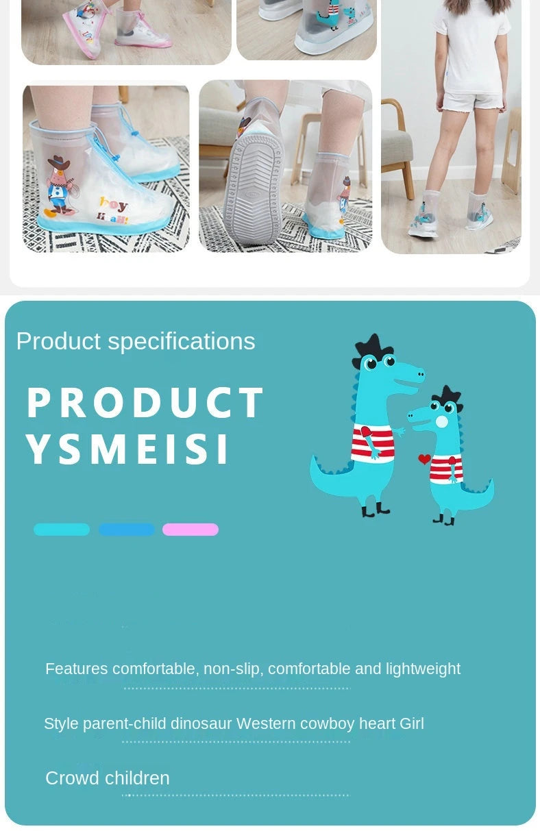 Children's Non-Slip Overshoes Galoshes  With Zipper