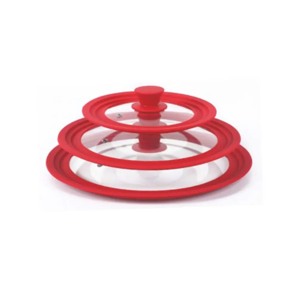 Universal Round Tempered Glass Lid With Silicone Rim