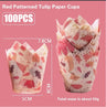 100pcs Oilproof Tulip Muffin Cupcake Liners