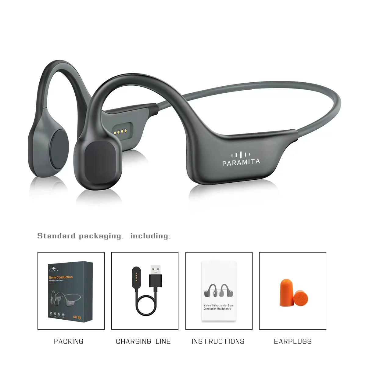 DG08 Bone Conduction Waterproof/Wireless Bluetooth Headset with MIC BT 5.3