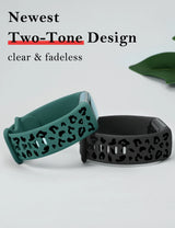 Wearlizer 3 Packs Two-Tone Leopard Engraved Soft Silicone Band for Fitbit Charge 5 Or 6