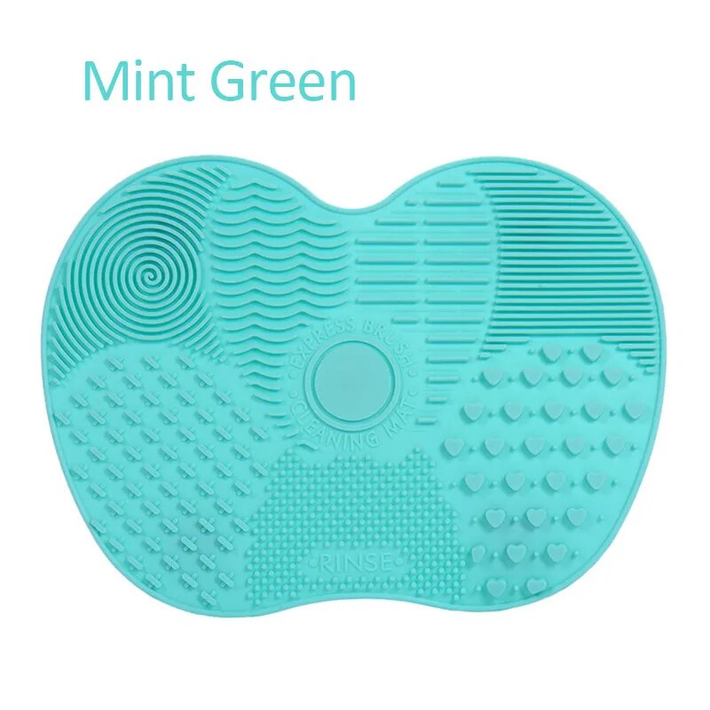 Silicone Pad with Suction Cups For Cleaning Makeup Brushes.