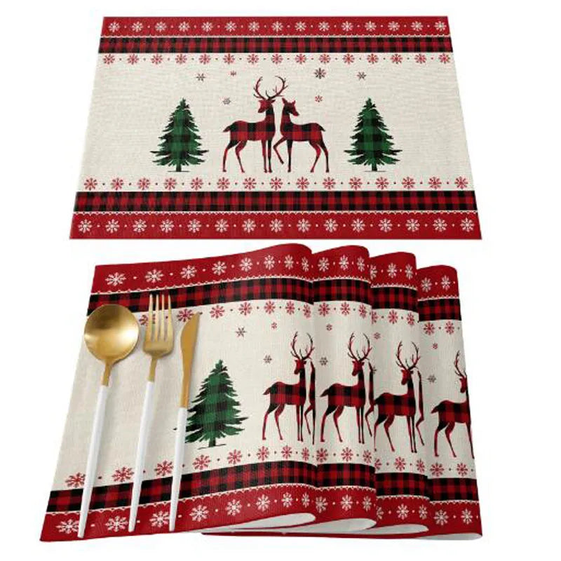 Christmas linen Table place mats