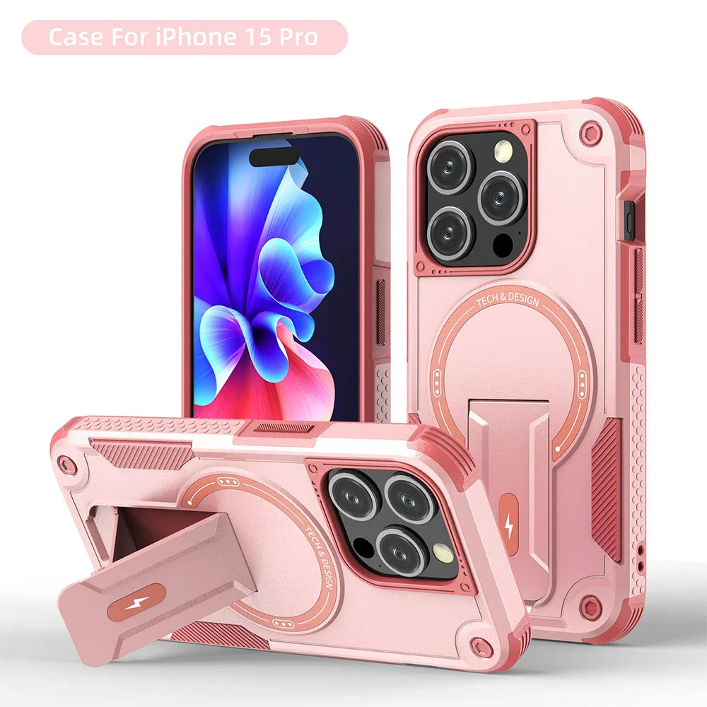 Magsafe Invisible Support Phone Case for IPhone 17 16 15 14 13 12 Pro Max