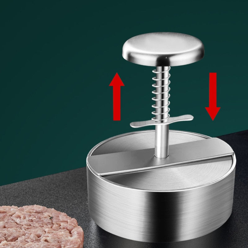 Stainless Steel Non-Stick Hamburger Patty Maker.