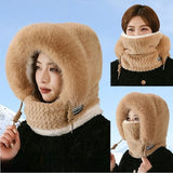 Winter Plush Warm Thick Hood with Scarf