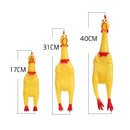 Pet's Small Or Large Durable Yellow Rubber Screaming Chicken Chewy Toy