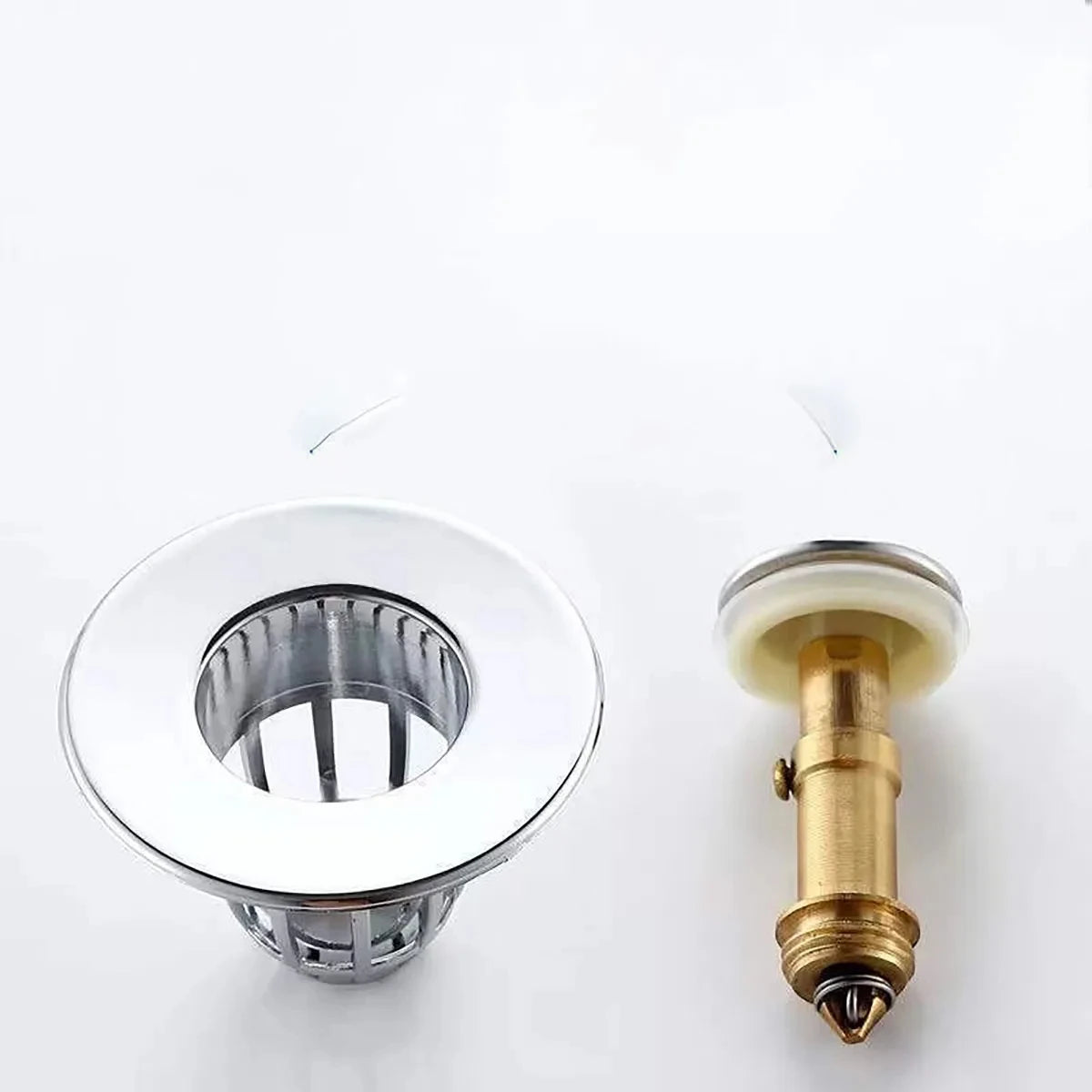 Universal Pop-up Chrome Drain Plug Sink Filter with Hair Catcher