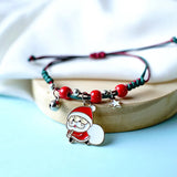 Christmas Pendant Charm Bracelet With Adjustable Rope.