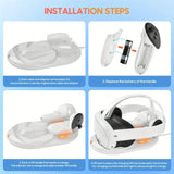 Magnetic Fast Charging Station for Headset & Controllers with LED Light And 2 NI-MH Batteries For Meta Quest 3