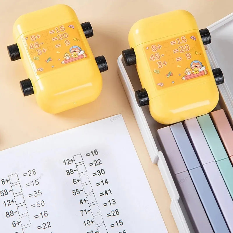 Reusable Math Roller Teaching Stamp With 100 Fill In The Blank Combinations.