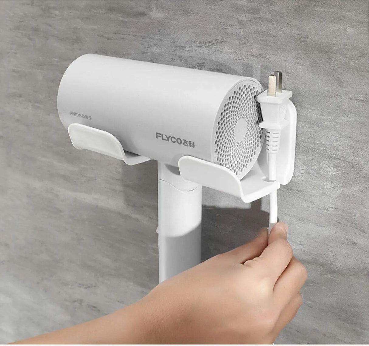 Wall Mounted Hair Straightener/Hair Dryer Holder.