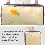Storage Bag With Cover That Fits Under the bed With 4 Reinforced Handles