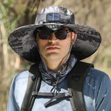 Camouflage Outdoor Sun Protective Hat with Solar Powered Fans