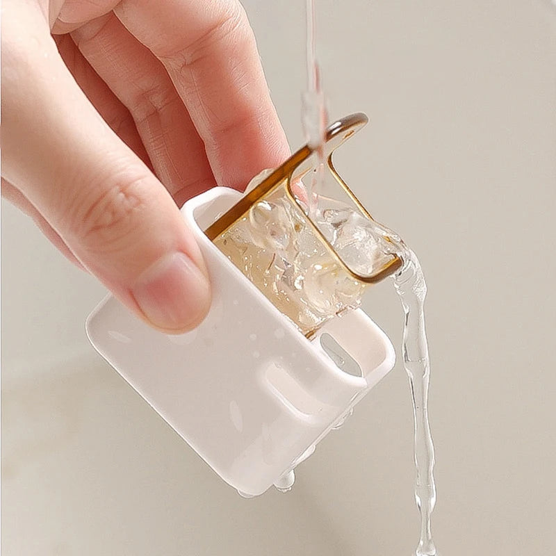 2PCS Flip-top Wall Mounted Toothbrush Rack