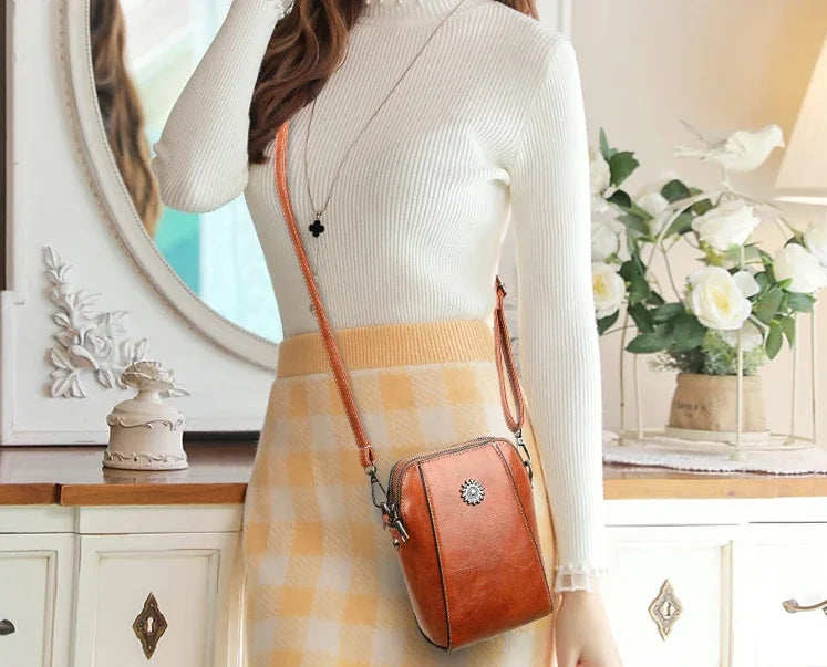 Single Shoulder Leather Crossbody Bag
