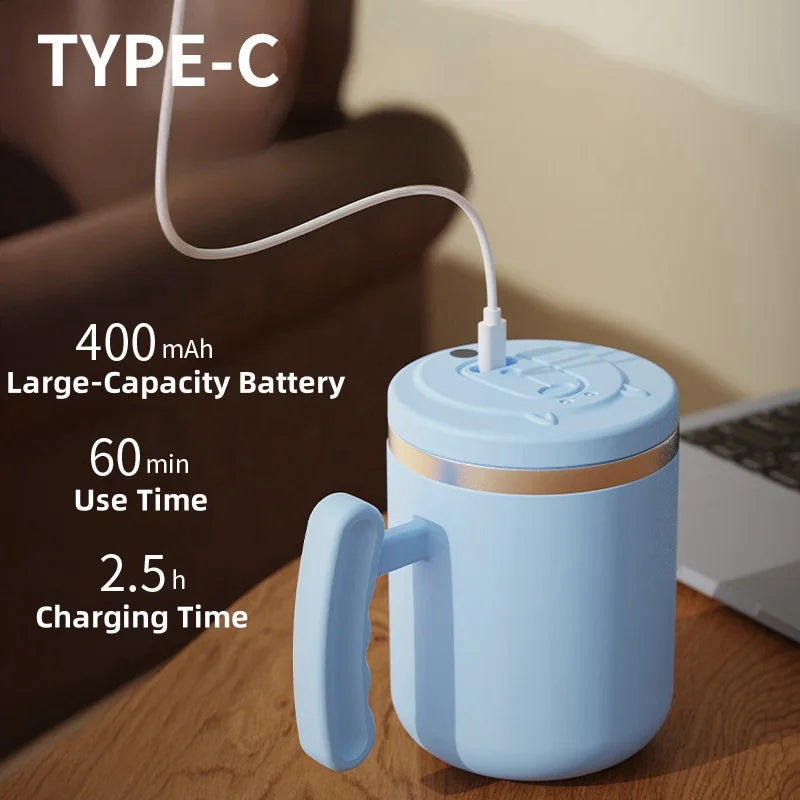 USB Rechargeable 304 Stainless Steel 400ML Automatic Mixing Cup