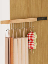 Wooden Wall-mounted Multi-function Storage Rack with 8 Hooks With Slider